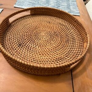 Woven seagrass serving tray